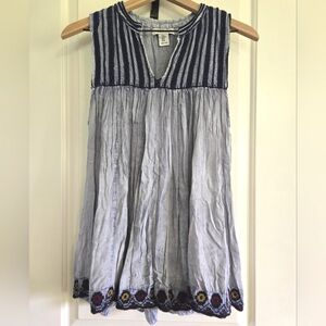 Rachel Zoe embroidered chambray tank top